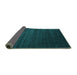 Sideview of Abstract Turquoise Contemporary Rug, con92turq