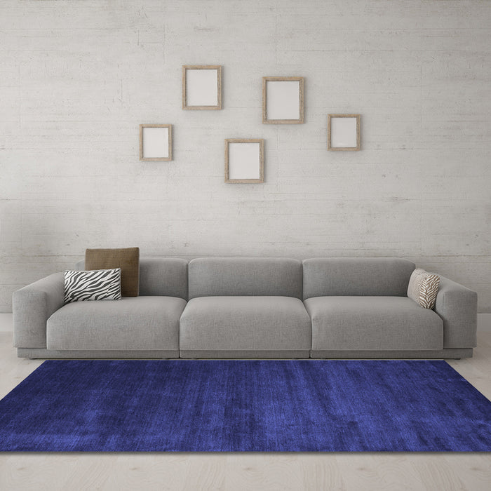 Machine Washable Abstract Blue Contemporary Rug in a Living Room, wshcon92blu