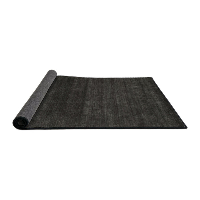 Thickness of Contemporary Charcoal Black Modern Rug, con93