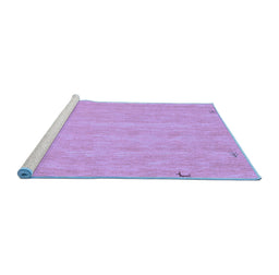 Sideview of Machine Washable Abstract Blue Contemporary Rug, wshcon930blu