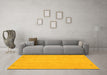 Machine Washable Abstract Yellow Contemporary Rug in a Living Room, wshcon930yw