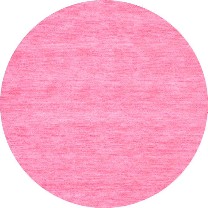 Round Abstract Pink Contemporary Rug, con930pnk