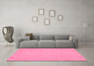 Machine Washable Abstract Pink Contemporary Rug in a Living Room, wshcon930pnk