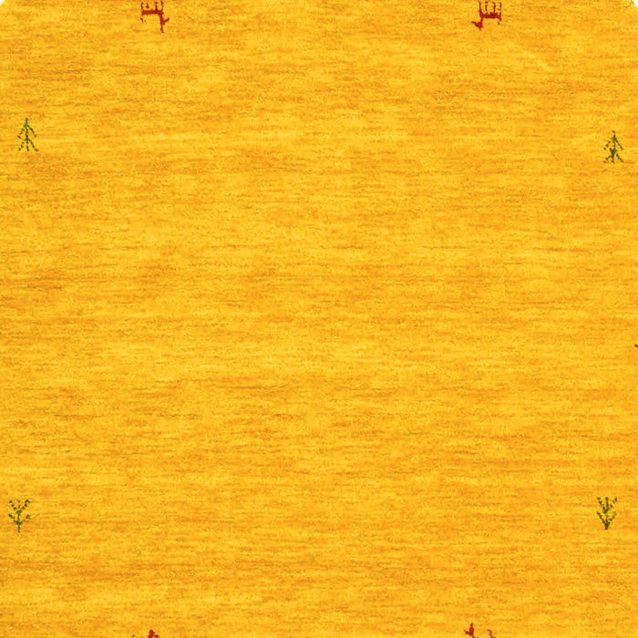 Square Machine Washable Abstract Yellow Contemporary Rug, wshcon930yw