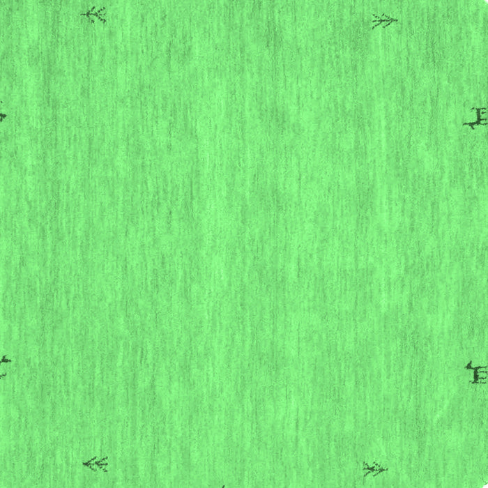 Square Machine Washable Abstract Emerald Green Contemporary Area Rugs, wshcon930emgrn