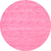 Round Machine Washable Abstract Pink Contemporary Rug, wshcon930pnk