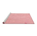 Serging Thickness of Machine Washable Contemporary Light Coral Pink Rug, wshcon931