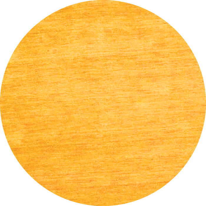 Round Abstract Yellow Contemporary Rug, con931yw
