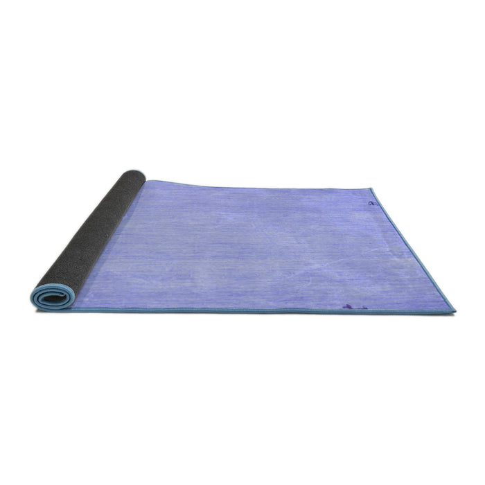 Sideview of Abstract Blue Contemporary Rug, con931blu