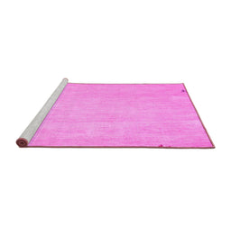 Sideview of Machine Washable Abstract Pink Contemporary Rug, wshcon931pnk