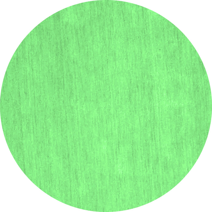 Round Machine Washable Abstract Emerald Green Contemporary Area Rugs, wshcon931emgrn