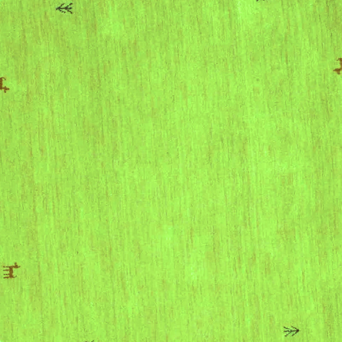 Round Machine Washable Abstract Green Contemporary Area Rugs, wshcon931grn