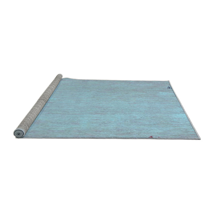 Sideview of Machine Washable Abstract Light Blue Contemporary Rug, wshcon931lblu