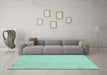 Machine Washable Abstract Turquoise Contemporary Area Rugs in a Living Room,, wshcon931turq