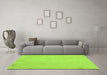 Machine Washable Abstract Green Contemporary Area Rugs in a Living Room,, wshcon931grn