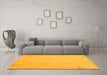 Machine Washable Abstract Yellow Contemporary Rug in a Living Room, wshcon931yw