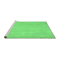Sideview of Machine Washable Abstract Emerald Green Contemporary Area Rugs, wshcon931emgrn