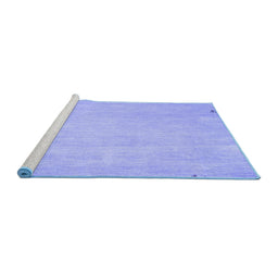 Sideview of Machine Washable Abstract Blue Contemporary Rug, wshcon931blu