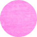 Round Machine Washable Abstract Pink Contemporary Rug, wshcon931pnk