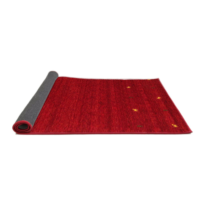 Thickness of Contemporary Orange Red Modern Rug, con932