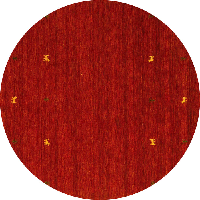 Round Abstract Yellow Contemporary Rug, con932yw