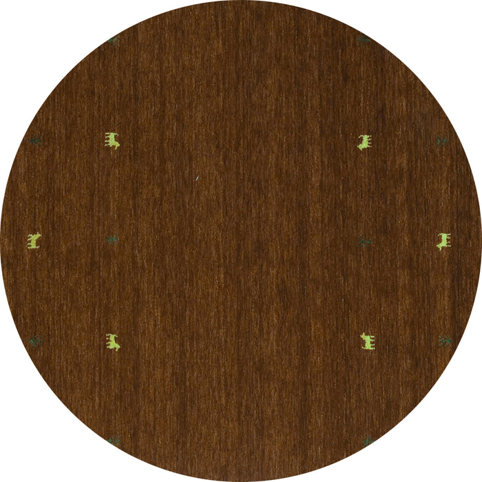 Round Abstract Turquoise Contemporary Rug, con932turq