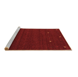 Sideview of Machine Washable Abstract Brown Contemporary Rug, wshcon932brn