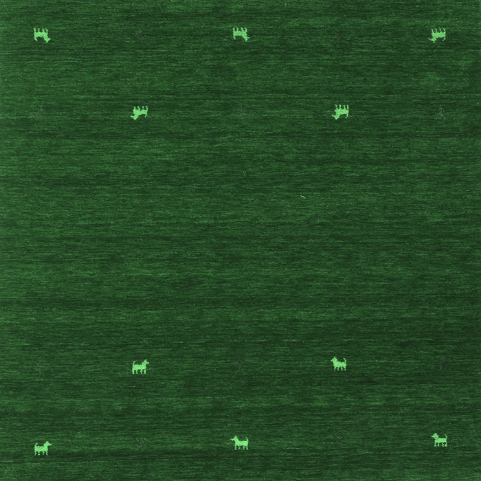 Square Machine Washable Abstract Emerald Green Contemporary Area Rugs, wshcon932emgrn