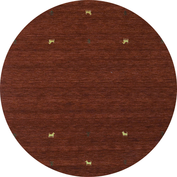Round Abstract Light Blue Contemporary Rug, con932lblu