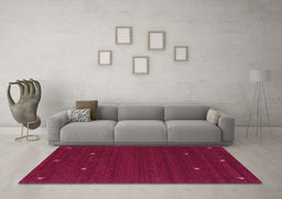 Machine Washable Abstract Purple Contemporary Area Rugs in a Living Room, wshcon932pur