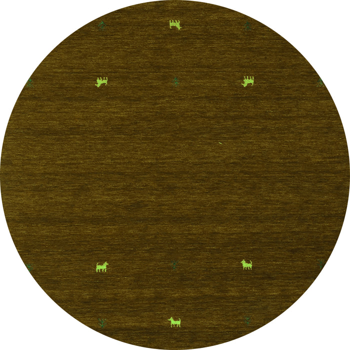 Square Abstract Green Contemporary Rug, con932grn