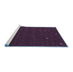 Sideview of Machine Washable Abstract Blue Contemporary Rug, wshcon932blu