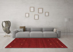 Machine Washable Abstract Brown Contemporary Rug in a Living Room,, wshcon932brn