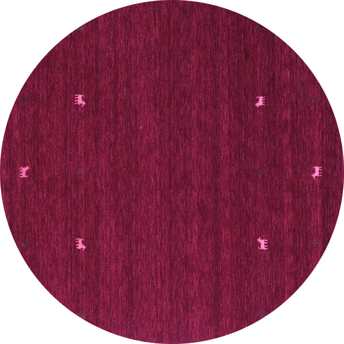 Round Abstract Purple Contemporary Rug, con932pur