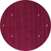 Round Abstract Purple Contemporary Rug, con932pur