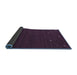 Sideview of Abstract Blue Contemporary Rug, con932blu