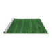 Sideview of Machine Washable Abstract Emerald Green Contemporary Area Rugs, wshcon933emgrn