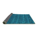 Sideview of Abstract Turquoise Contemporary Rug, con933turq