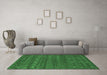 Machine Washable Abstract Emerald Green Contemporary Area Rugs in a Living Room,, wshcon933emgrn