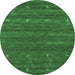 Round Abstract Emerald Green Contemporary Rug, con933emgrn