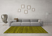Machine Washable Abstract Yellow Contemporary Rug in a Living Room, wshcon933yw