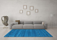 Machine Washable Abstract Light Blue Contemporary Rug, wshcon933lblu