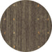 Round Abstract Brown Contemporary Rug, con933brn