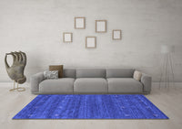 Machine Washable Abstract Blue Contemporary Rug, wshcon933blu