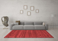 Machine Washable Abstract Red Contemporary Rug, wshcon933red