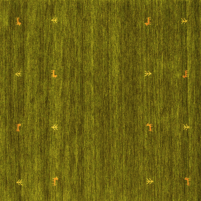 Square Machine Washable Abstract Yellow Contemporary Rug, wshcon933yw