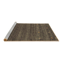 Sideview of Machine Washable Abstract Brown Contemporary Rug, wshcon933brn