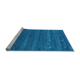 Sideview of Machine Washable Abstract Light Blue Contemporary Rug, wshcon933lblu