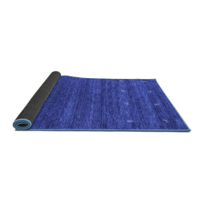 Sideview of Abstract Blue Contemporary Rug, con933blu