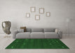 Machine Washable Abstract Emerald Green Contemporary Area Rugs in a Living Room,, wshcon934emgrn